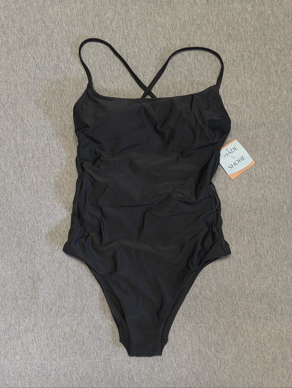 Shade & Shore Long‑Torso Scoop‑Neck High‑Leg Cheeky One‑Piece – Black M NWT